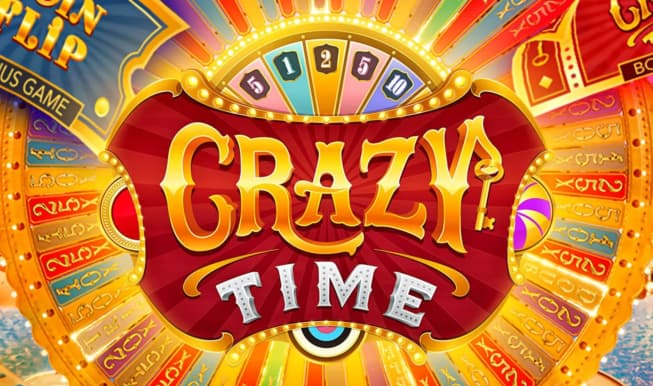 Crazy Time slot logo by Evolution at Malina Casino